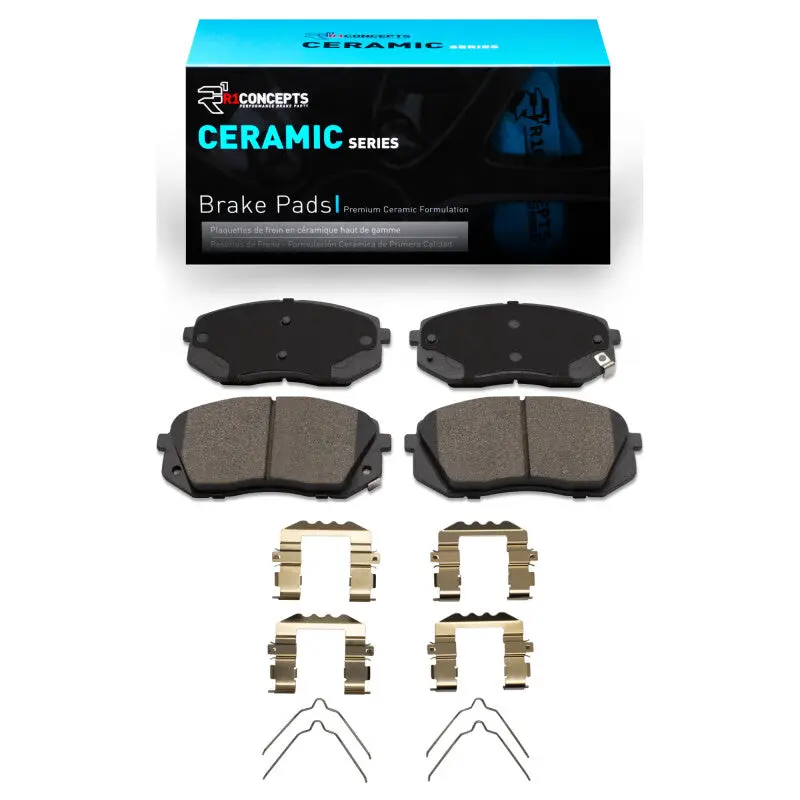 R1 16-20 Hyundai Sonata Front Ceramic Brake Pads & Hardware Kit 1