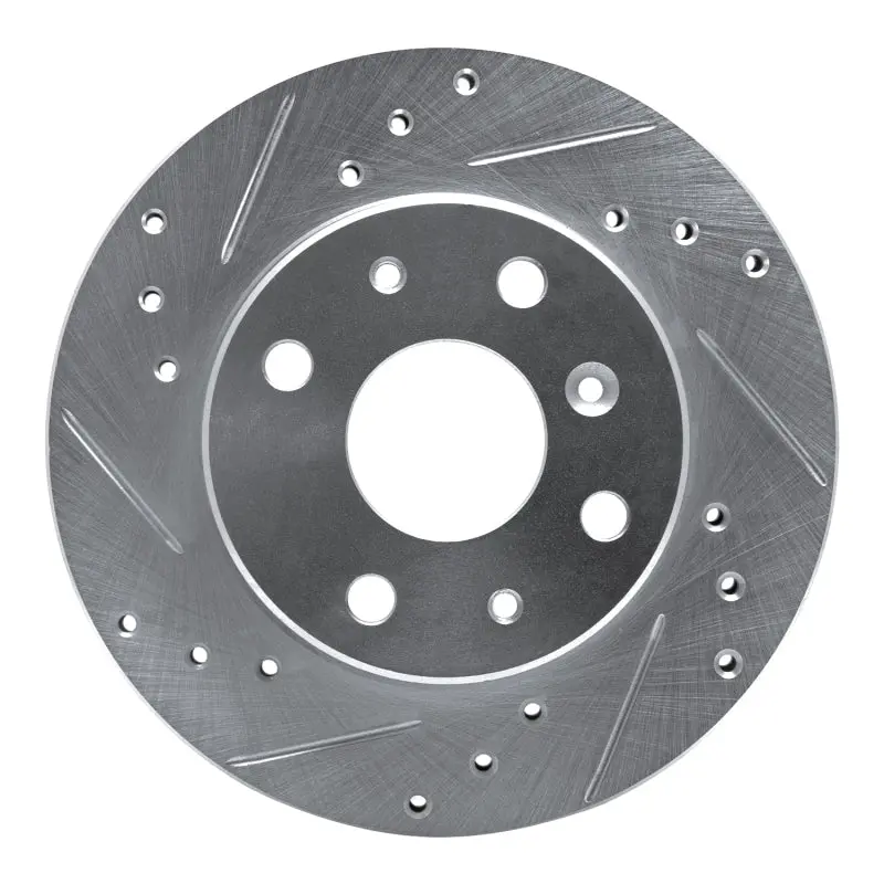R1 88-92 Daihatsu Charade Front Left Drilled & Slotted Silver Brake Rotor 1
