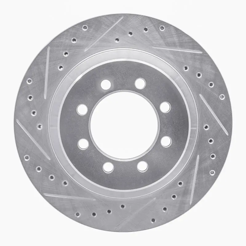 R1 75-94 Ford E-350 Econoline Club Wagon Front Left Drilled & Slotted Silver Brake Rotor 1
