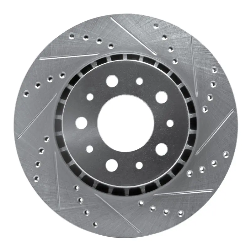 R1 82-92 Volvo 780 Front Right Drilled & Slotted Silver Brake Rotor 1