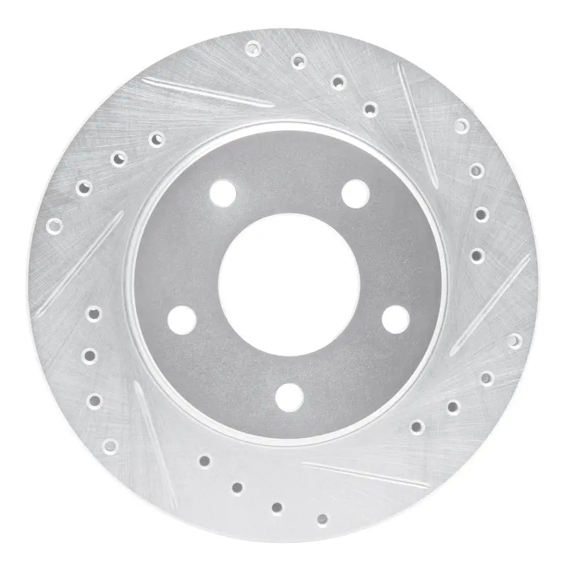 R1 88-96 Buick Regal Front Right Drilled & Slotted Silver Brake Rotor 1