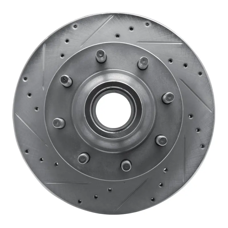 R1 95-07 Ford E-350 Econoline Front Left Drilled & Slotted Silver Brake Rotor 1