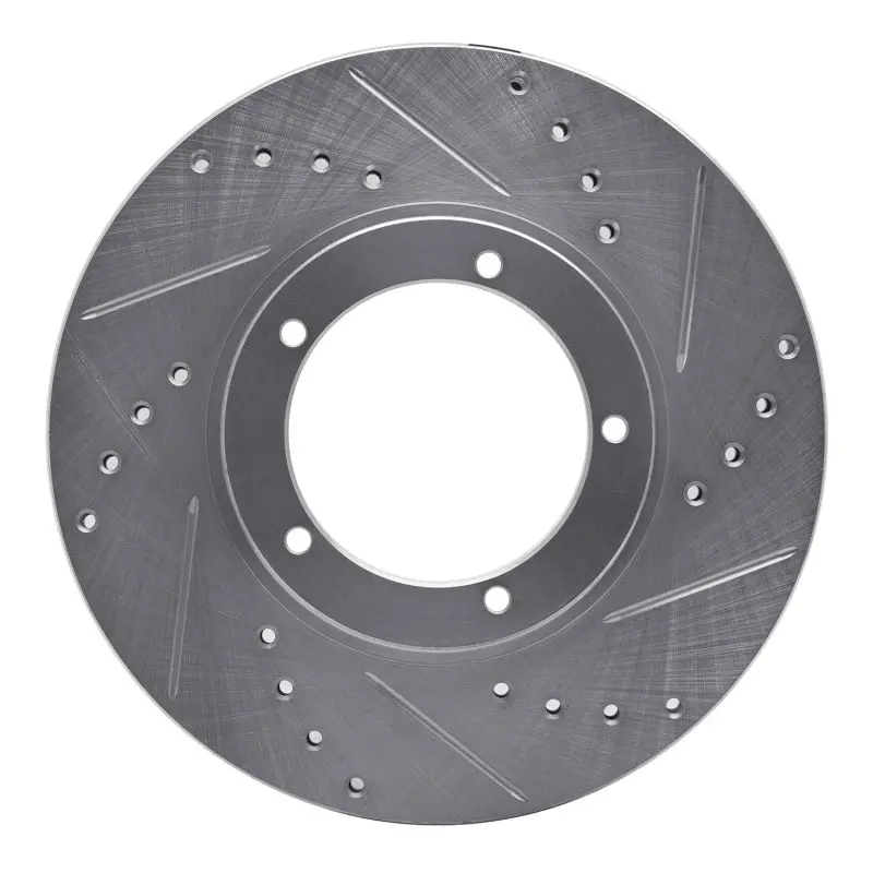 R1 67-88 Porsche 911 Front Right Drilled & Slotted Silver Brake Rotor 1