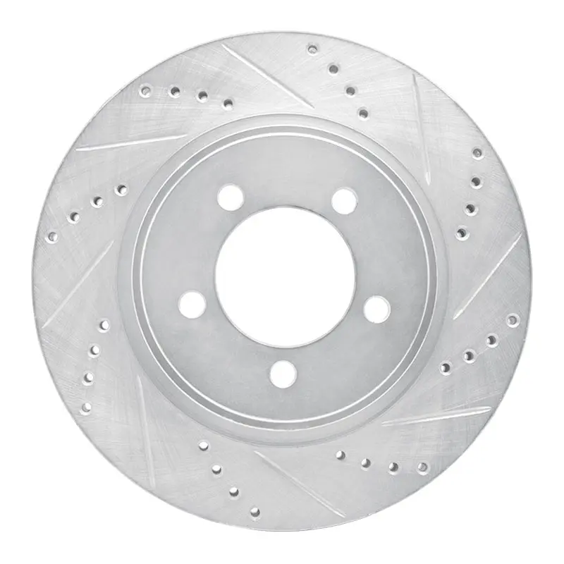 R1 06-10 Ford Explorer Sport Trac Front Right Drilled & Slotted Silver Brake Rotor 1