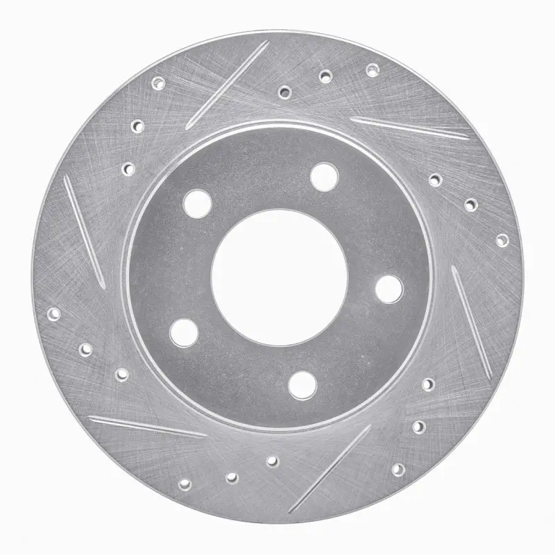R1 90-90 Pontiac 6000 Rear Left Drilled & Slotted Silver Brake Rotor 1