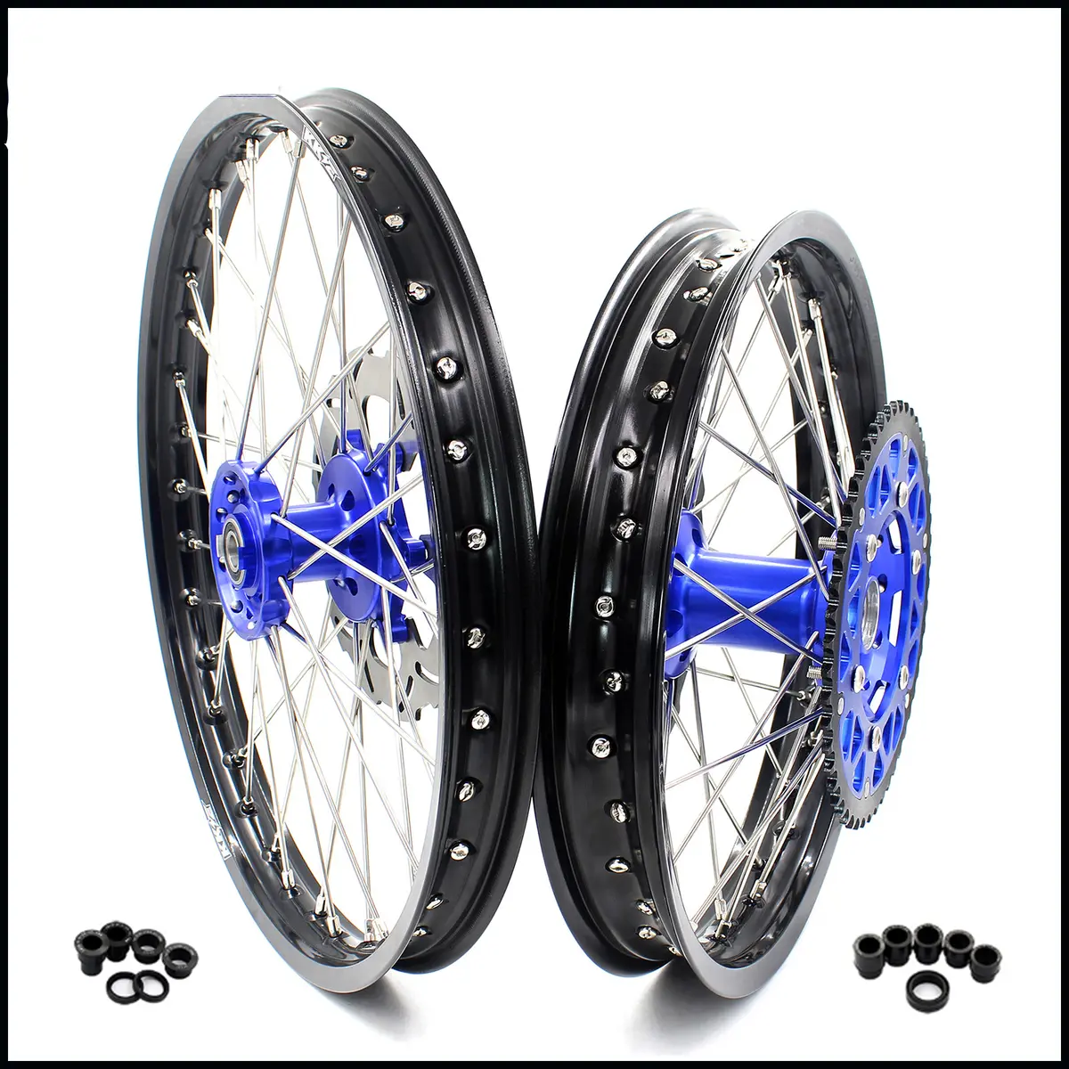 Pre-Order Kke 21"/18" Enduro Dirtibke Wheels For Yamaha Yz125 Yz250 1999-2016 Yz250f Yz450f 2003-2015 Blue&Black With Disc 1
