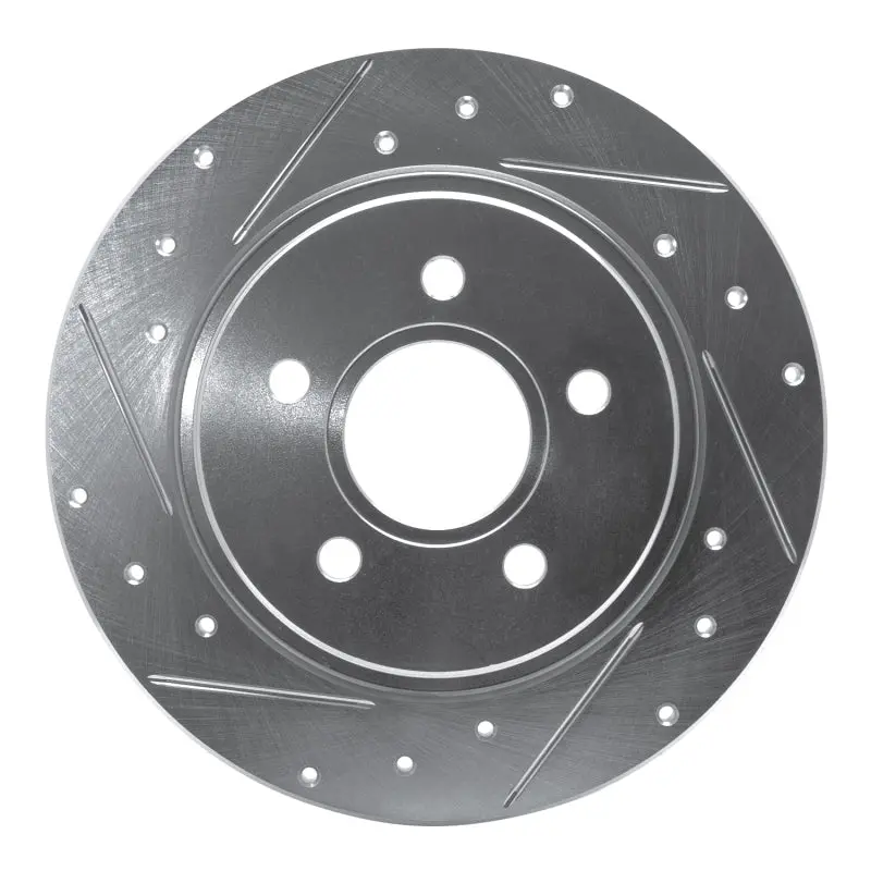 R1 04-13 Volvo C70 Rear Left Drilled & Slotted Silver Brake Rotor 1