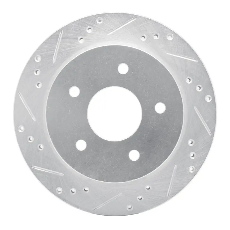 R1 97-05 Chevrolet S10 Rear Left Drilled & Slotted Silver Brake Rotor 1