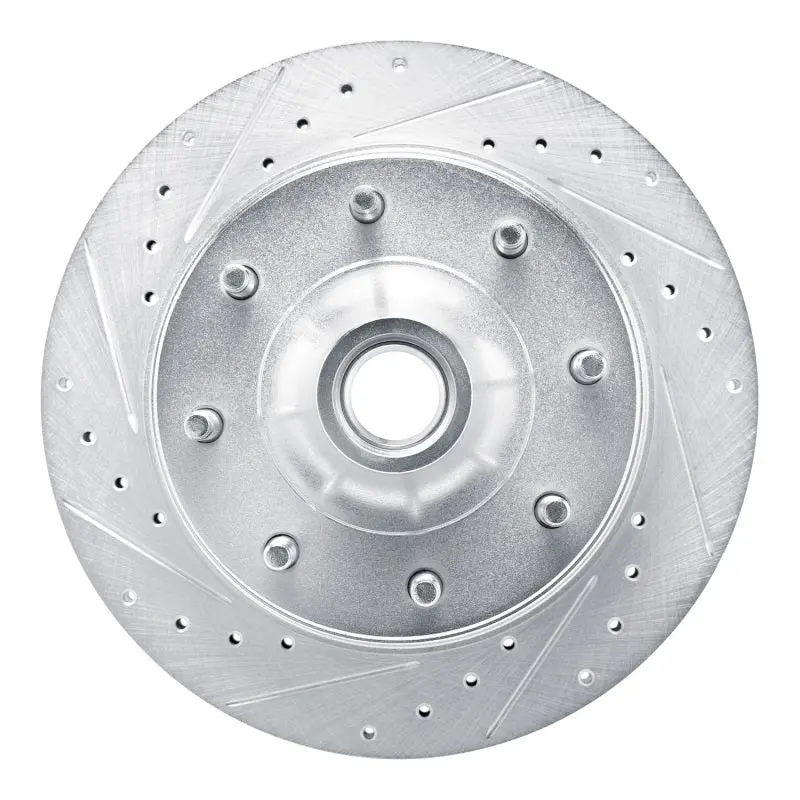 R1 80-85 Ford F-250 2Wd (Excl Super Duty) Front Left Drilled & Slotted Silver Brake Rotor 1