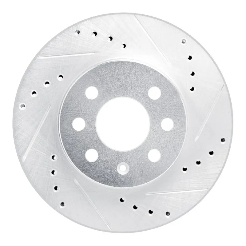 R1 99-99 Daewoo Nubira Front Right Drilled & Slotted Silver Brake Rotor 1