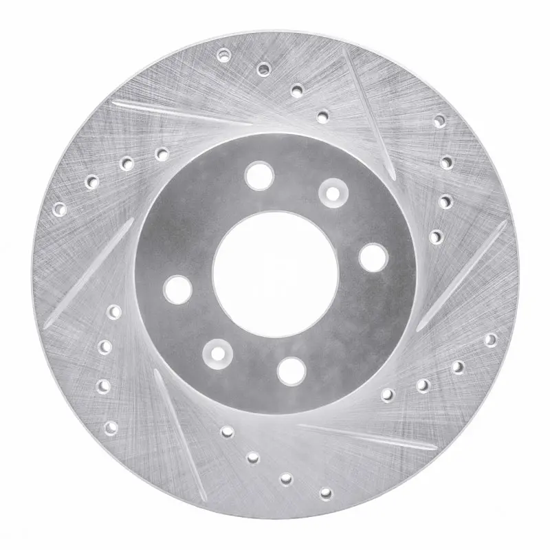 R1 06-12 Dodge Attitude (Mexico) Front Right Drilled & Slotted Silver Brake Rotor 1