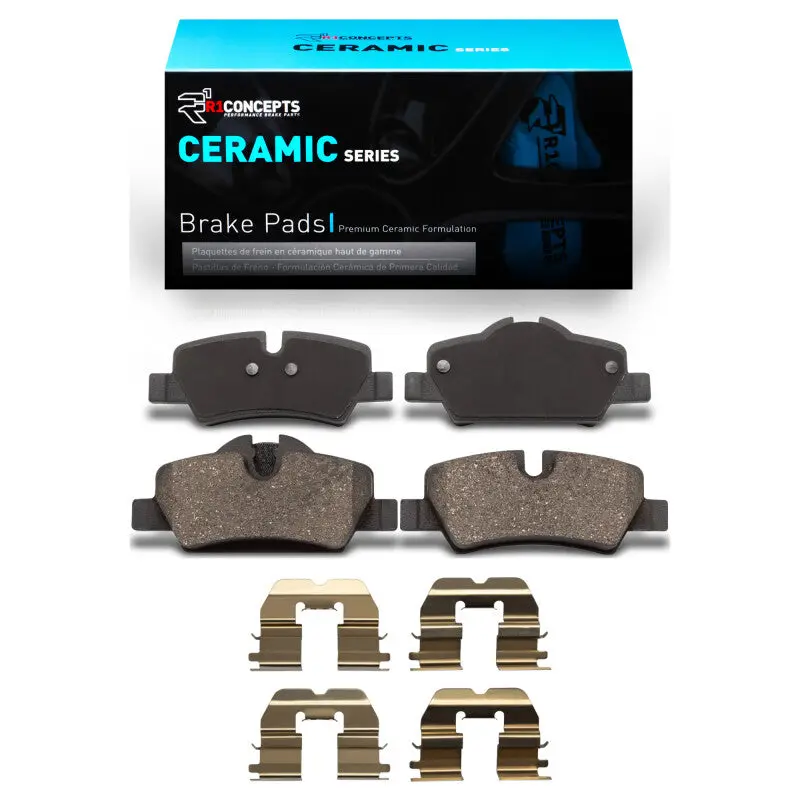 R1 14-24 Mini Cooper (Excl Clubman) Rear Ceramic Pads & Hardware Kit 1