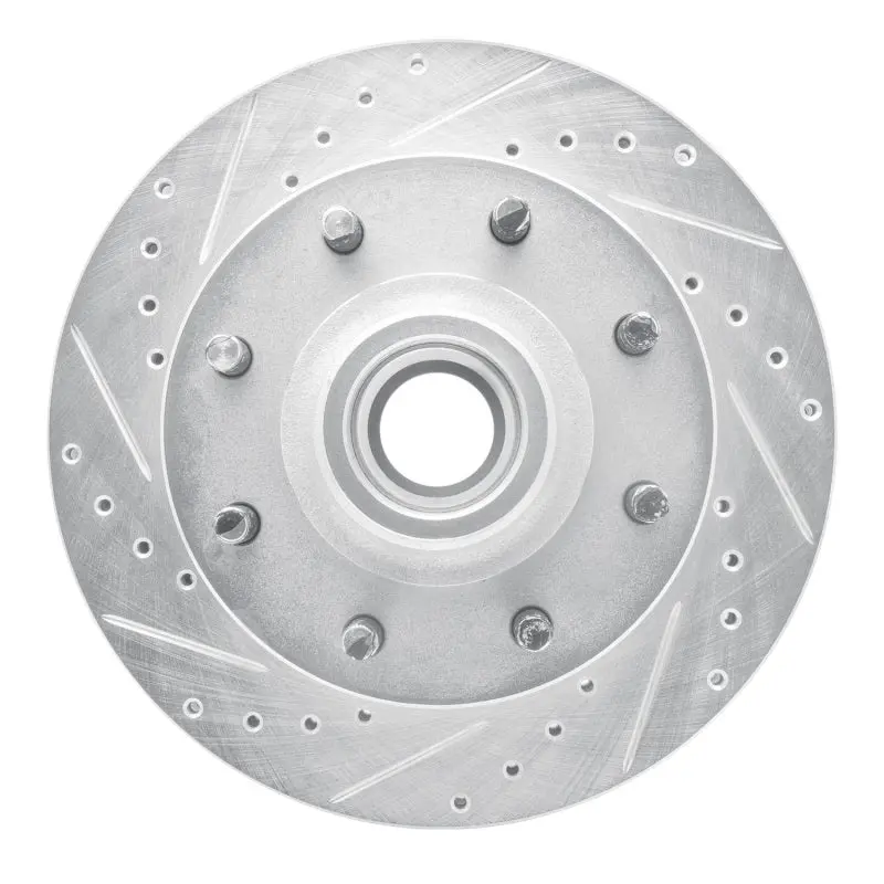 R1 01-02 Chevrolet Express 3500 Front Left Drilled & Slotted Silver Brake Rotor 1