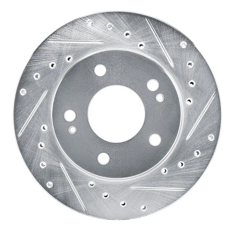 R1 90-90 Plymouth Laser Front Right Drilled & Slotted Silver Brake Rotor 1