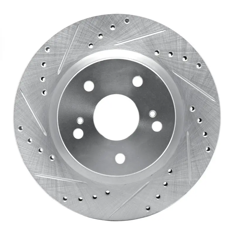 R1 06-17 Suzuki Grand Vitara Front Left Drilled & Slotted Silver Brake Rotor 1