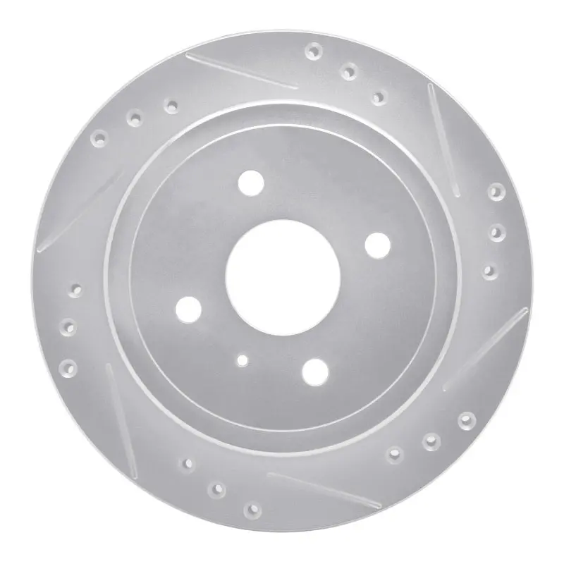 R1 83-89 Isuzu Impulse Rear Right Drilled & Slotted Silver Brake Rotor 1