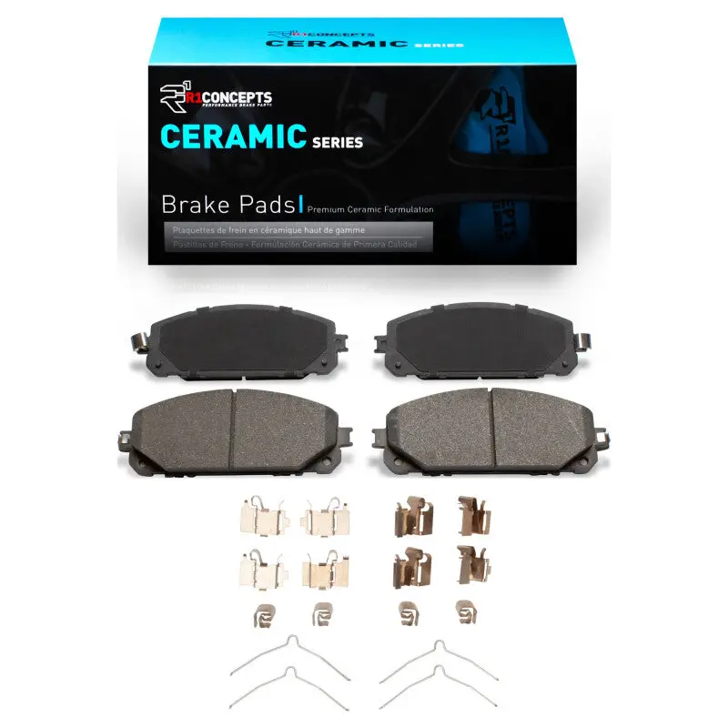 R1 2014-2023 Jeep Cherokee Front R1 Ceramic Pads & Hardware Kit 1