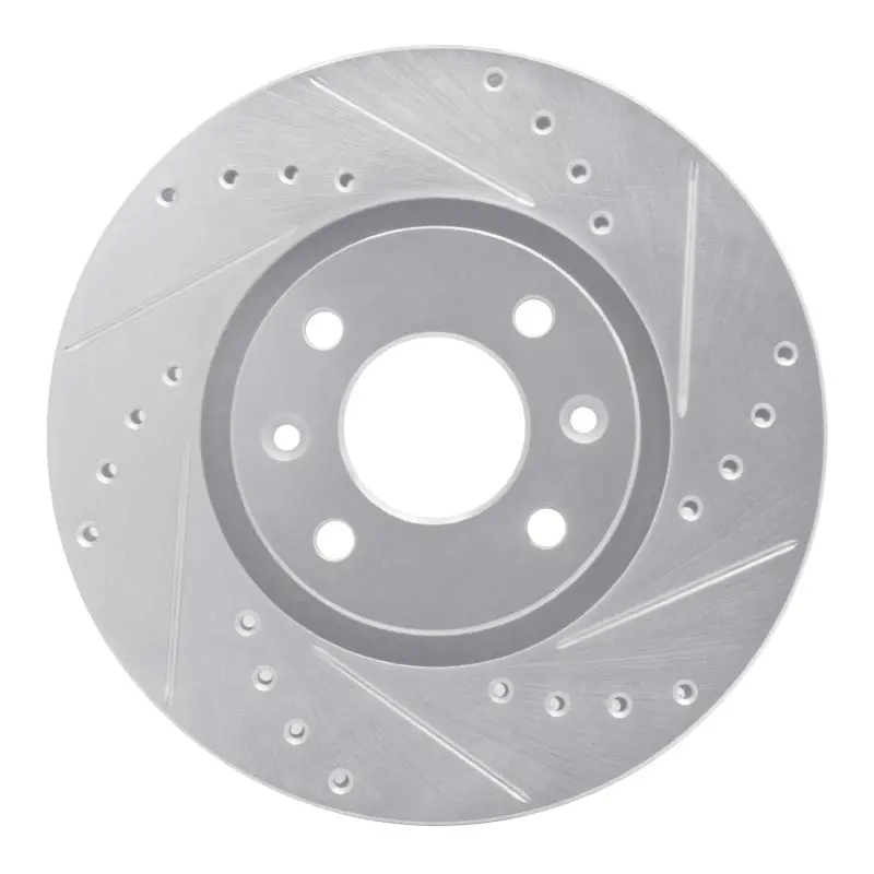 R1 88-89 Eagle Medallion Front Right Drilled & Slotted Silver Brake Rotor 1