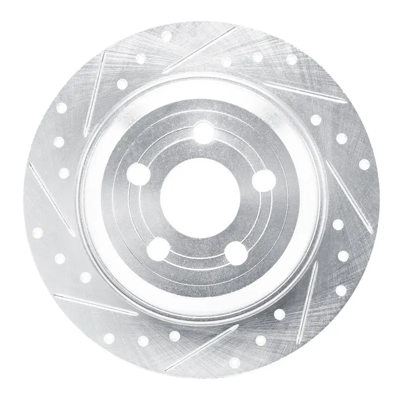 R1 22-25 Ford Maverick Rear Left Drilled & Slotted Silver Brake Rotor 1