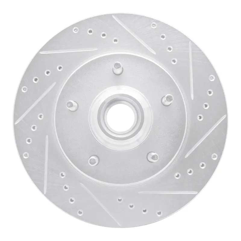 R1 97-99 Ford F-150 Rwd Front Right Drilled & Slotted Silver Brake Rotor 1