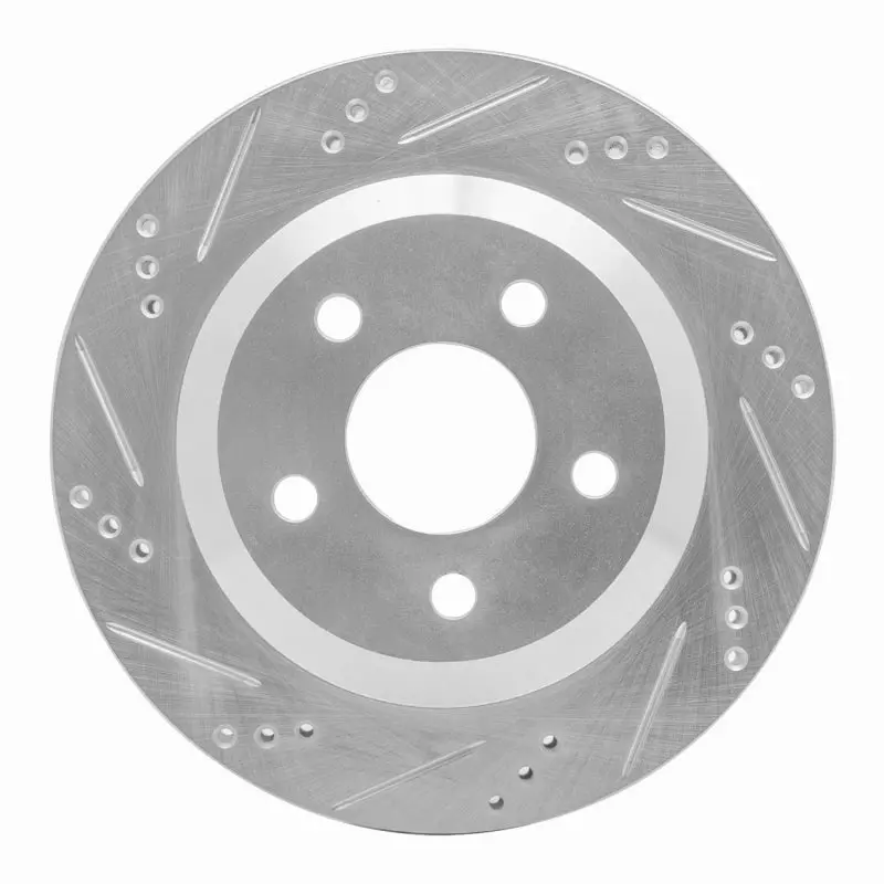 R1 98-02 Chevrolet Camaro Rear Left Drilled & Slotted Silver Brake Rotor 1
