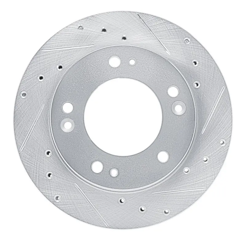 R1 95-02 Kia Sportage (Usa/Canada) Front Right Drilled & Slotted Silver Brake Rotor 1