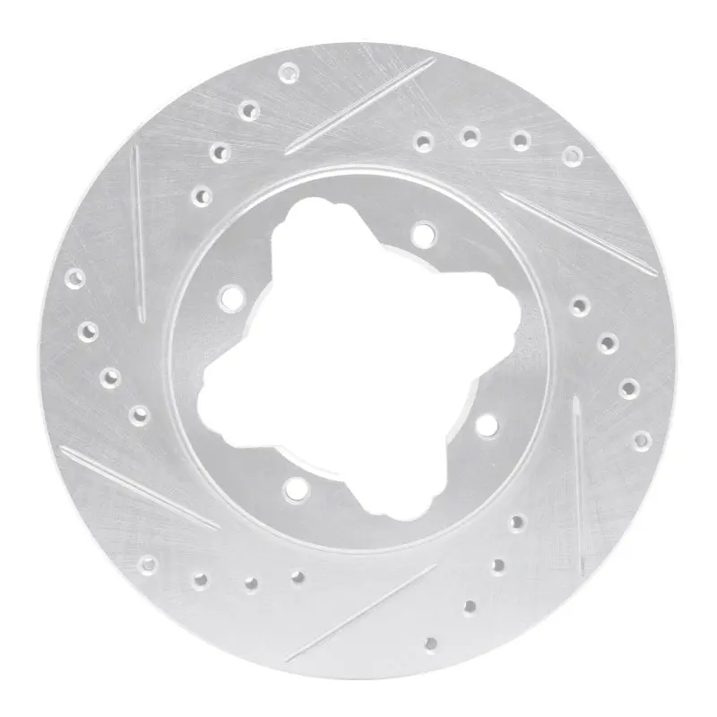 R1 90-97 Acura Cl Front Left Drilled & Slotted Silver Brake Rotor 1