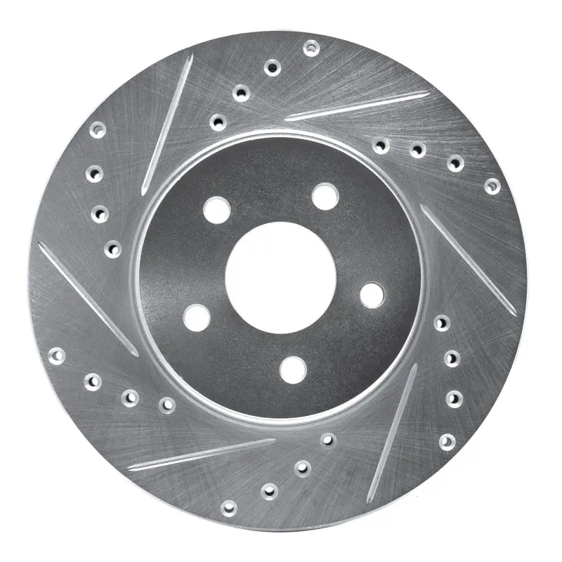 R1 01-08 Ford Mondeo (Mexico) Front Left Drilled & Slotted Silver Brake Rotor 1