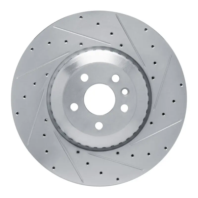 R1 21-25 Jaguar F-Pace Front Right Drilled & Slotted Silver Brake Rotor 2