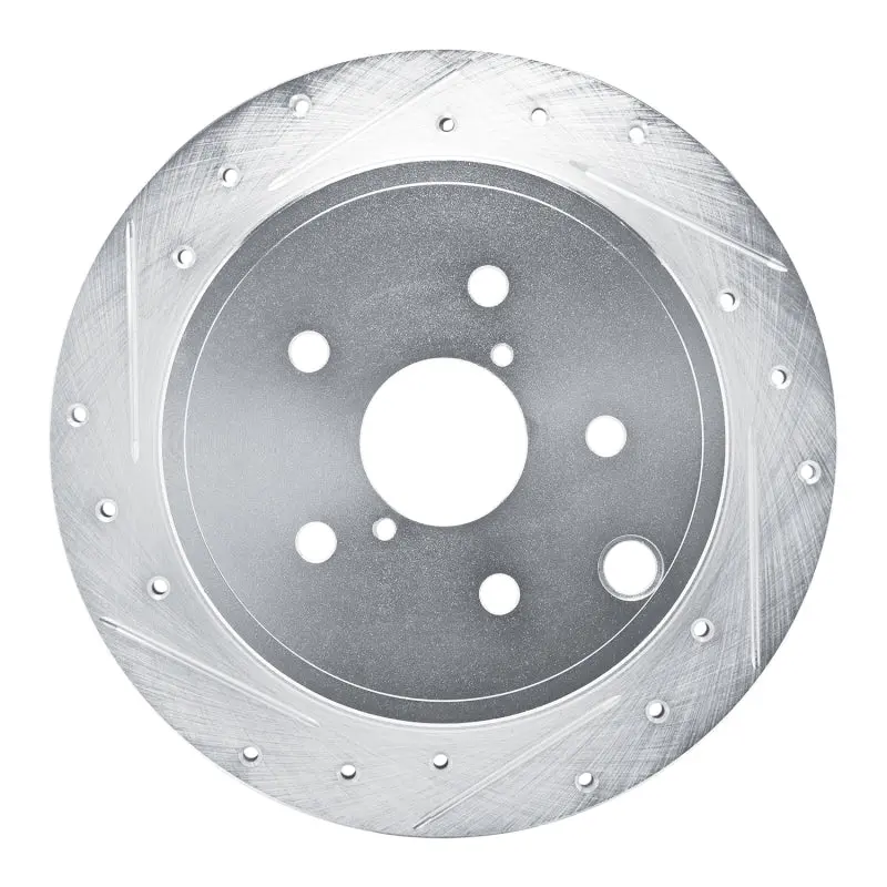 R1 22-25 Subaru Wrx Rear Left Drilled & Slotted Silver Brake Rotor 1