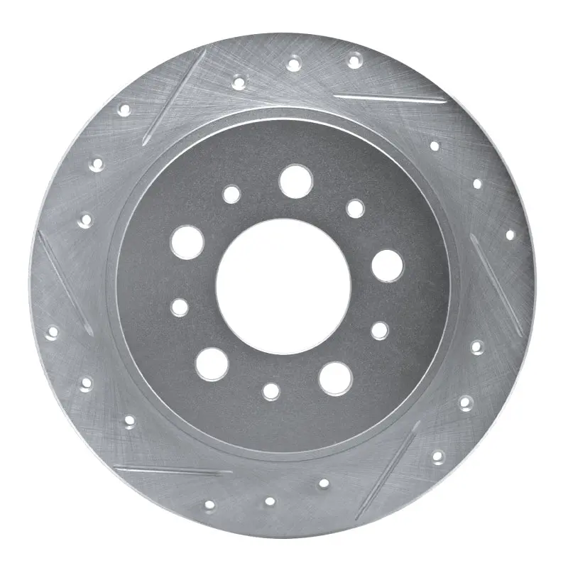 R1 88-94 Volvo 780 Rear Left Drilled & Slotted Silver Brake Rotor 1