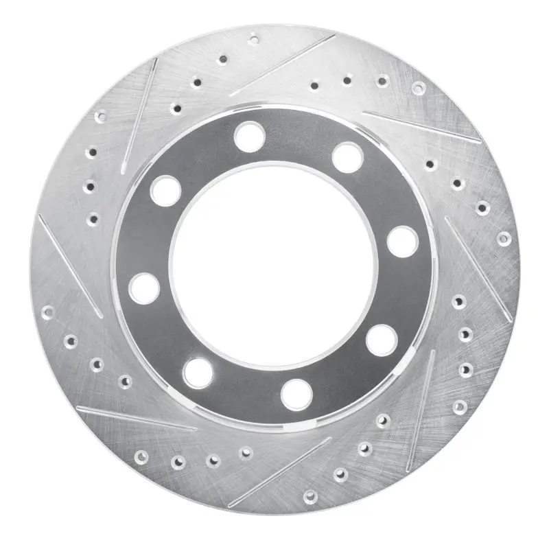 R1 75-93 Dodge W300 Front Left Drilled & Slotted Silver Brake Rotor 1