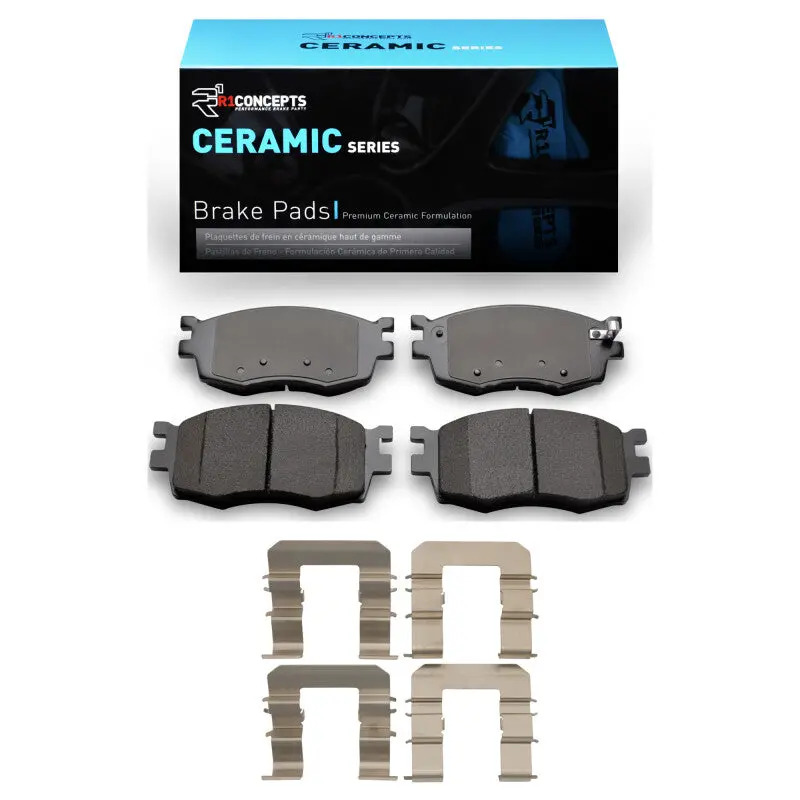 R1 06-12 Dodge Attitude (Mexico) Front Ceramic Brake Pads & Hardware Kit 1