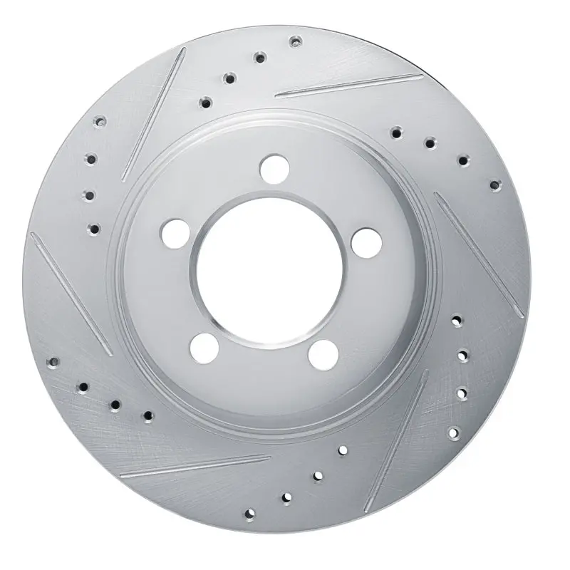 R1 67-67 Ford Custom Front Left Drilled & Slotted Silver Brake Rotor 1