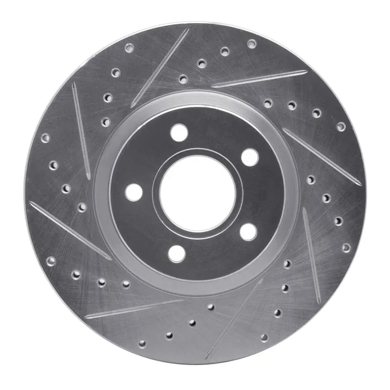 R1 04-19 Ford Escape Front Left Drilled & Slotted Silver Brake Rotor 1