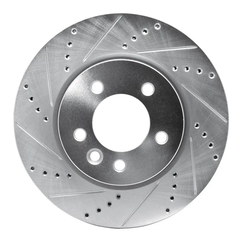 R1 05-07 Land Rover Lr3 Front Left Drilled & Slotted Silver Brake Rotor 1