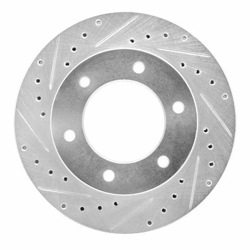 R1 01-04 Honda Passport Front Left Drilled & Slotted Silver Brake Rotor 1