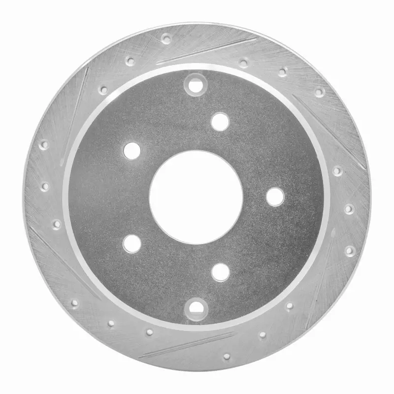 R1 04-04 Pontiac Gto Rear Left Drilled & Slotted Silver Brake Rotor 1