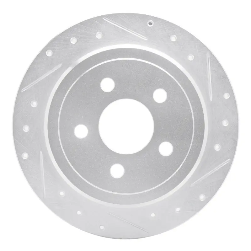 R1 95-03 Ford Windstar Rear Right Drilled & Slotted Silver Brake Rotor 1