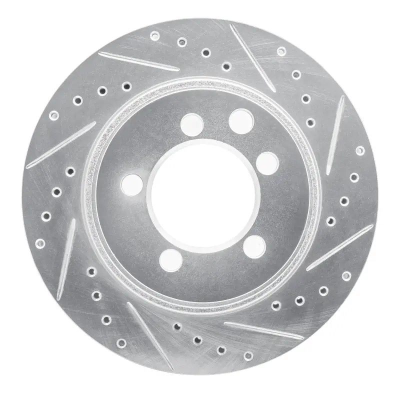 R1 74-81 Dodge W150 Front Right Drilled & Slotted Silver Brake Rotor 1