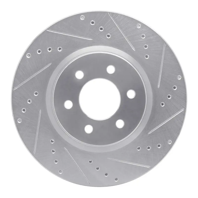 R1 92-02 Dodge Viper Front Right Drilled & Slotted Silver Brake Rotor 1