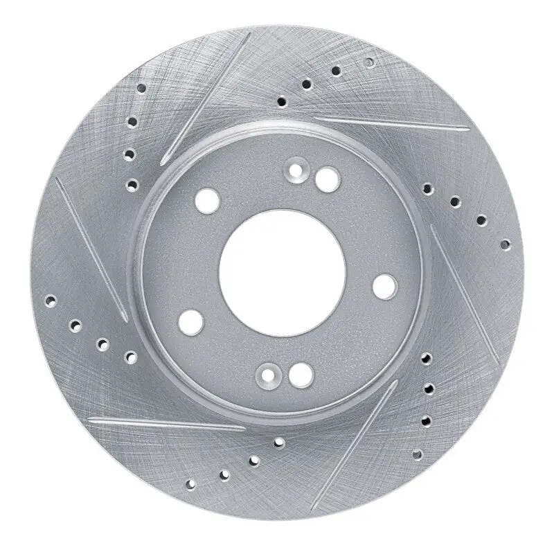 R1 21-25 Hyundai Elantra Front Left Drilled & Slotted Silver Brake Rotor 2