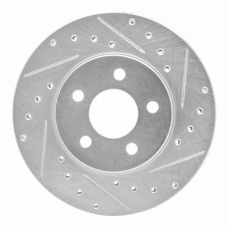 R1 84-95 Chrysler New Yorker Front Right Drilled & Slotted Silver Brake Rotor 1
