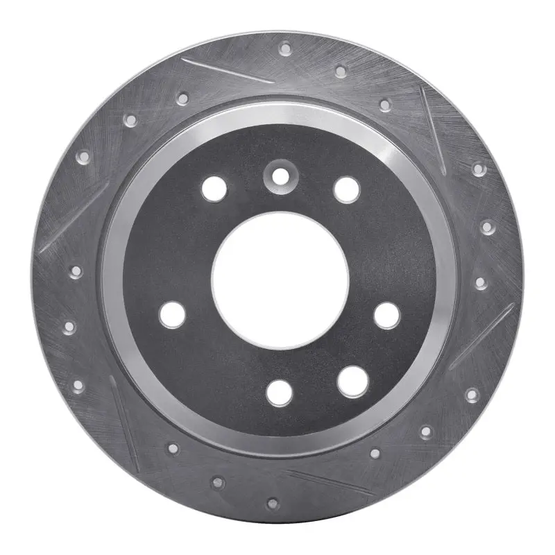 R1 86-89 Jaguar Vanden Plas Rear Right Drilled & Slotted Silver Brake Rotor 1