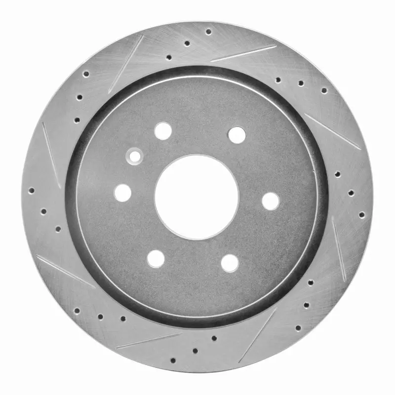 R1 13-19 Cadillac Xts Rear Left Drilled & Slotted Silver Brake Rotor 1