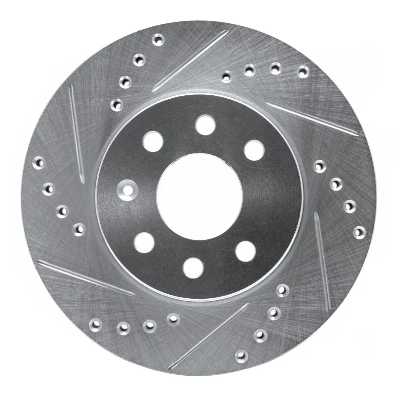 R1 00-02 Daewoo Nubira Front Left Drilled & Slotted Silver Brake Rotor 1