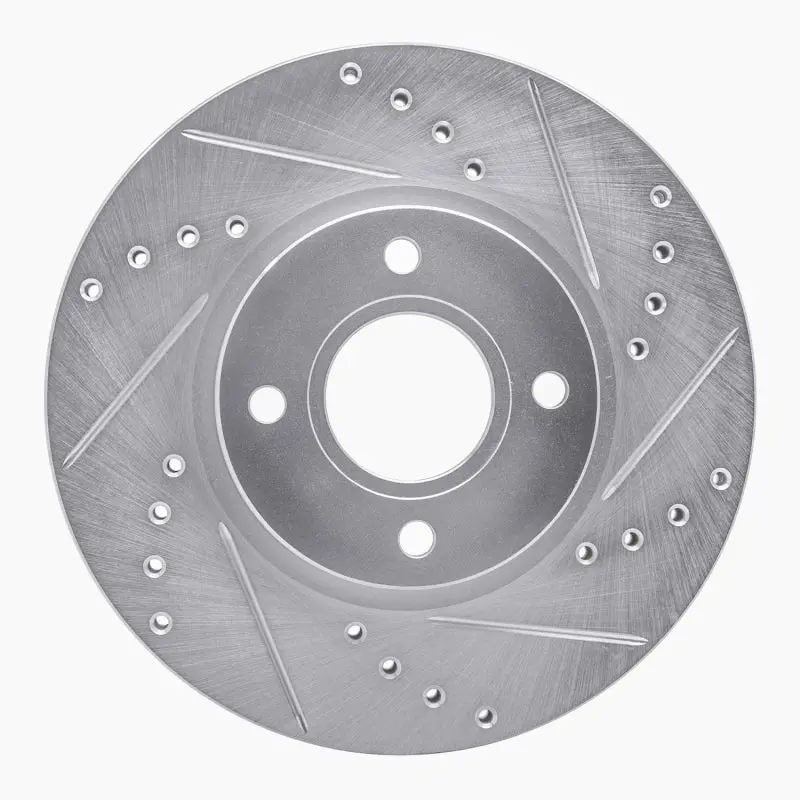 R1 14-23 Ford Fiesta (Usa/Canada) Front Right Drilled & Slotted Silver Brake Rotor 1