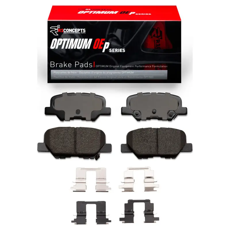 R1 14-18 Mazda 3 Rear Optimum Oe Brake Pads & Hardware Kit 1