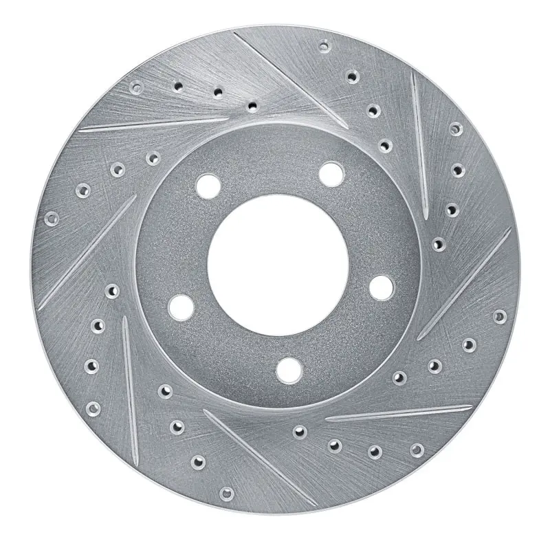 R1 93-94 Jaguar Xj12 Front Right Drilled & Slotted Silver Brake Rotor 1