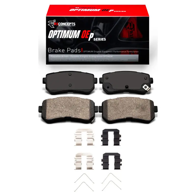 R1 2018-2025 Hyundai Kona Rear R1 Optimum Oe Pads & Hardware Kit 1